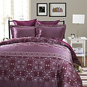 3PCS Ponta Purple Jacquard Duvet Cover Set