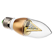 E27 4W 30x3014SMD 360LM 3000-3500K Warm White Light Golden Shell LED Candle Bulb (85-265V)