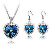 Trevlig legering med Crystal / Rhinestone Kvinnors smycken som inklusive halsband, örhängen