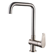Contemporary Style Brushed Finish Centerset Stainless Steel Kitchen Faucet