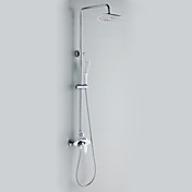 Contemporary Style Chrome Finish Duscharmatur mit 21 x 21cm Duschkopf + Handbrause