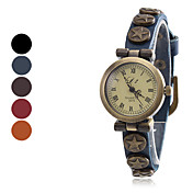 Moda Feminina Estilo analógica couro relógio de pulso de quartzo (cores sortidas)