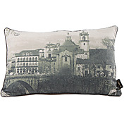 Edifício Imprimir Linen fronha decorativa Retro