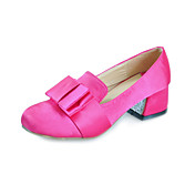 Chic Silk Chunky Heel Round Toe With Bowknot Party / Evening Shoes (More Colors)