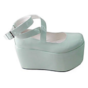 Handmade Light Green PU Leather 9cm Platform Classic Lolita Shoes