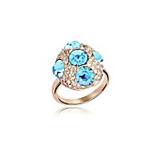 Elegante cristallo anello in platino placcato (più colori)