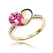 Charme Cuore Cut platino placcato anello di cristallo (più colori)