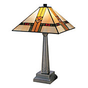 60W Minimalism Tiffany Glass Light with Resin Stand