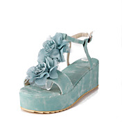 Similicuir plate-forme Sandale à talon avec le parti fleur / chaussures de soirée (plus de couleurs)