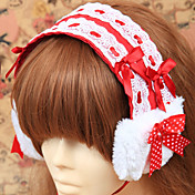 Handmade Red Cotton White Lace Sweet Lolita Headpiece