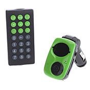 Universal delicado memoria Reproductor de MP3 FM Modulator con memoria de 2G de control remoto para los coches (Green, la ayuda SD / MMC / TF)