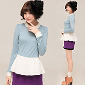 Slim Top Vrouwen met contrast Peplum
