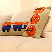 Conjunto de 2 desenhos animados Patchwork Algodão / Linho fronha
