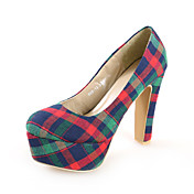 Chic Fabric Chunky Heel Pumps With Plaid Casual / Party / Evening Shoes (More Colors)