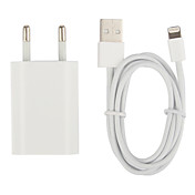 EU-Stecker Wechselstrom-Wand-Ladegerät mit 100cm Blitz-Kabel für iPhone 5, iPod (AC110-240V, 1A)