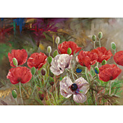gedrukte kunst bloemen wilde klaprozen door li bo