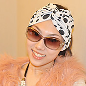 Women's Fashion Black Dot White Wide Hair Band
