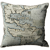 Ilha de Mapa Imprimir Linen Tampa Pillow Decorative Retro