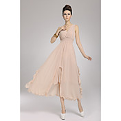 Dame Wrap V Neck Asym Hem Maxi Dress
