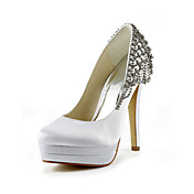 Satin Stiletto Heel Pumps With Rhinestone Wedding Shoes (More Colors)