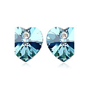 Fashion Heart Cut Crystal Stud Earrings(More Colors)
