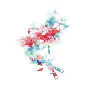 Printed Art Animal Koi Watercolor Life by Budi Satria Kwan