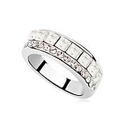 Høy kvalitet platinert legering og Crystal Ring (flere farger)