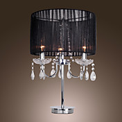 Contemporain Crystal 3 - Light Light Table avec Bougie Shade Farbric vedette