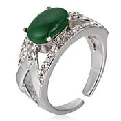 Classic Alloy Oval Onyx Ring (Justerbar størrelse)