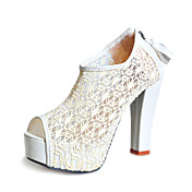 Lace Chunky Heel Peep Toe With Zipper Party / Evening Shoes (More Colors)