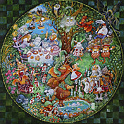 gedrukt cartoon een andere dag in wonderland van Peggy Harris