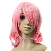 Capless Synthetic Pink Short Wavy Hair Wig