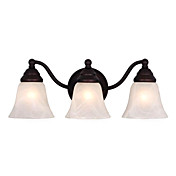 180W Contemporary Wall Light with 3 Lights Down White Etched Glass Shades