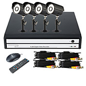 4-Kanal-DVR-Kit mit Smartphone Viewing & 4 x Außenkameras (4CH D1 Recording)
