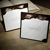 estilo elegante invitación de boda de chocolate con cintas (juego de 50)