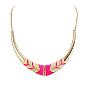 Sammenfoldelig Golden Plated Crescent Alloy Necklace (Assorterede farver)