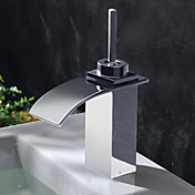 Contemporary Water Fall Stainless Steel Bathroom Sink Faucet (Chrome Finish)
