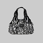 Women's Flocking Style Zebra-stripe Handbag(31cm*10cm*20cm)
