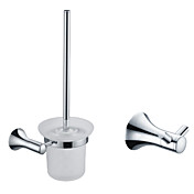 Brass Bathroom Accessory Sets (Include Robe Hooks,Toilet Brush Holder - Chrome Finish)