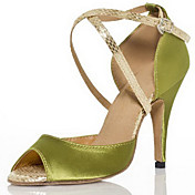 Customized Women's Satin Latin / Ballroom Dance Shoes With Buckle