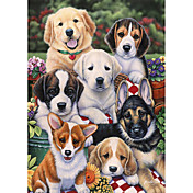 afgedrukt, kunst, dier tuin pups van Jenny Newland