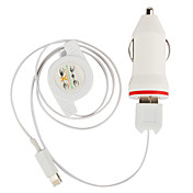 Tiny Car Charger mit ausziehbarem Kabel Blitz für iPhone 5, iPod (DC12-24V, 1A)