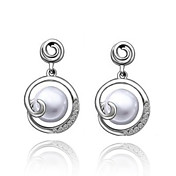 Uniques en platine plaqué Boucles d'oreilles perles rondes