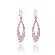 Einzigartige Rose Gold Plated Oval Kristall Ohrringe