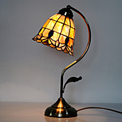 40W Tiffany bordlampe med Stained Glass Shade i Arc Arm Style