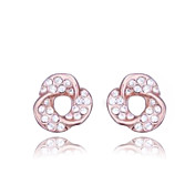 Unique Rose Gold Plated Irregular Crystal Earrings