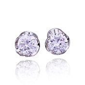 Unique Platinum Plated Round Crystal Earrings