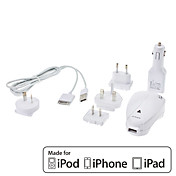 CAPDASE adaptador de energia USB e carregador de carro e cabo para iPhone, iPod, iPad (MFi Certificado)