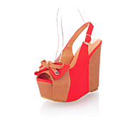 Beautiful Suede Wedge Heel Peep Toe With Bowknot Party / Evening Shoes (More Colors)