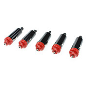 20620 Zigarettenanzünder-Stecker-Adapter - Schwarz + Rot (DC 12 ~ 24V / 5 PCS)